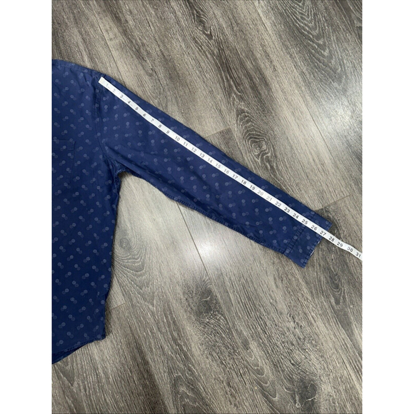 Men’s XL Express Soft Wash Blue Long Sleeve Shirt White Circle Details - Picture 5 of 6